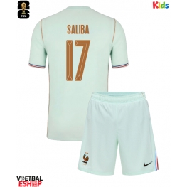 Frankrijk William Saliba #17 Uit tenue Kids WK 2026 Korte Mouw (+ Korte broeken)